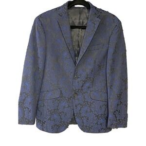 Kenneth Cole Mens Blazer Jacket Medium Navy Reaction Coat Party Holliday Evening